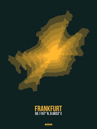 Framed Frankfurt Radiant Map 1 Print