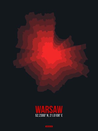 Framed Warsaw Radiant Map 4 Print