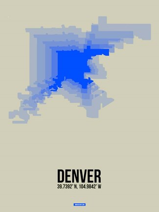Framed Denver Radiant Map 2 Print