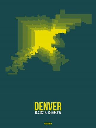 Framed Denver Radiant Map 3 Print