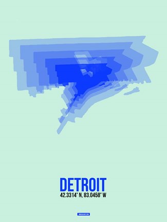 Framed Detroit Radiant Map 1 Print