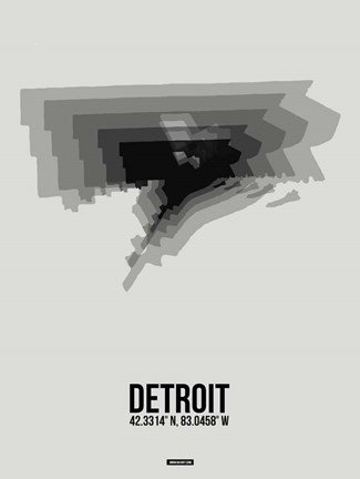 Framed Detroit Radiant Map 5 Print