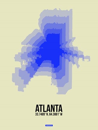Framed Atlanta Radiant Map 2 Print