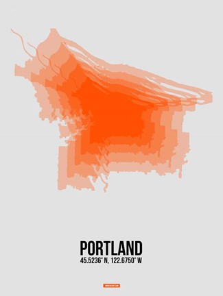 Framed Portland Radiant Map 5 Print