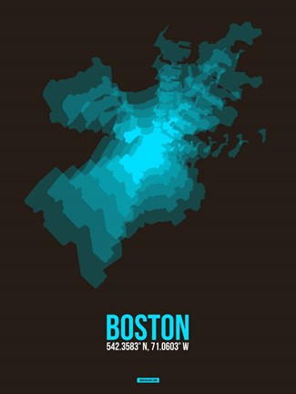 Framed Boston Radiant Map 2 Print