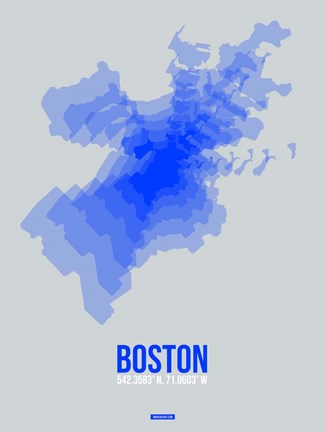 Framed Boston Radiant Map 3 Print