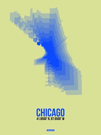 Framed Chicago Radiant Map 1 Print