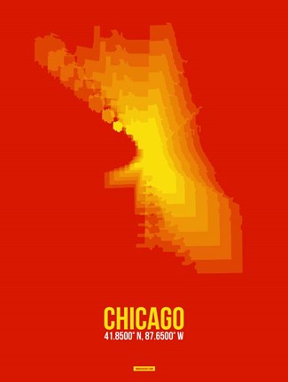 Framed Chicago Radiant Map 3 Print