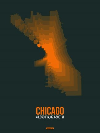 Framed Chicago Radiant Map 4 Print