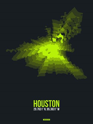 Framed Houston Radiant Map 3 Print