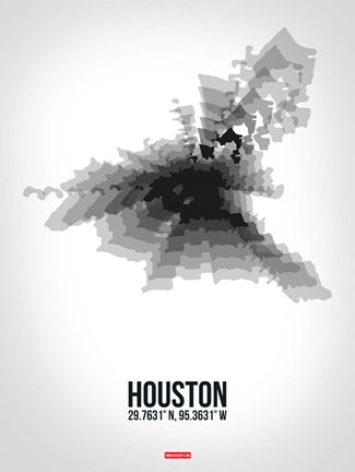 Framed Houston Radiant Map 4 Print