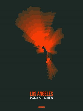 Framed Los Angeles Radiant Map 4 Print