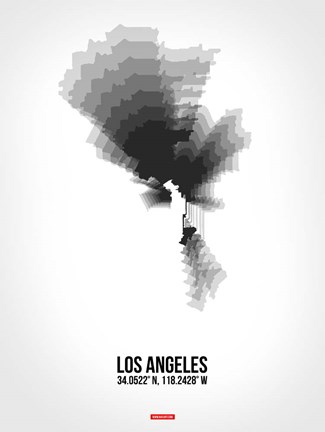 Framed Los Angeles Radiant Map 8 Print