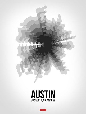 Framed Austin Radiant Map 4 Print