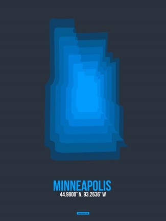 Framed Minneapolis Radiant Map 2 Print