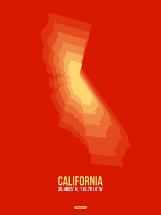 Framed California Radiant Map 6 Print
