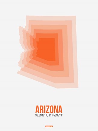 Framed Arizona Radiant Map 1A Print