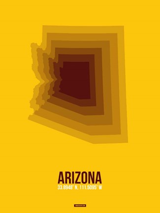 Framed Arizona Radiant Map 3A Print