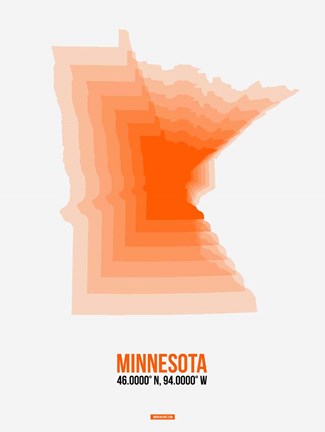 Framed Minnesota Radiant Map 1 Print