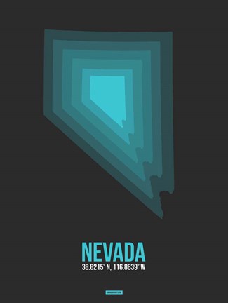 Framed Nevada Radiant Map 5 Print