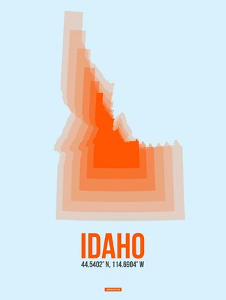 Framed Idaho Radiant Map 1 Print