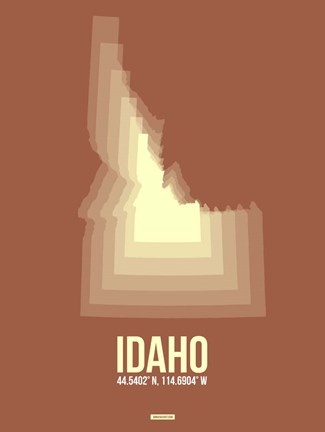 Framed Idaho Radiant Map 2 Print