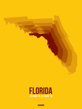 Framed Florida Radiant Map 3 Print
