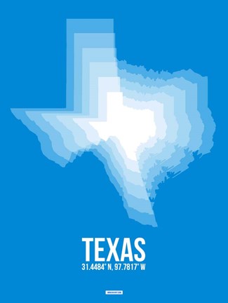 Framed Texas Radiant Map 4 Print