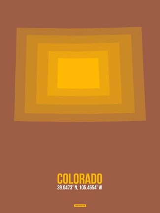 Framed Colorado Radiant Map 1 Print