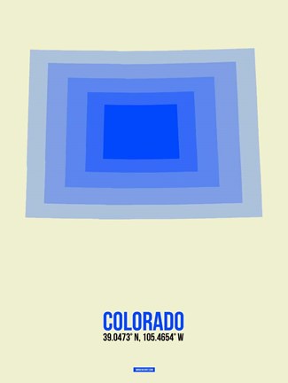 Framed Colorado Radiant Map 2 Print