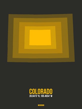 Framed Colorado Radiant Map 5 Print