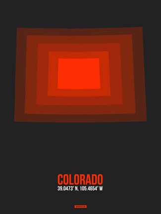 Framed Colorado Radiant Map 6 Print