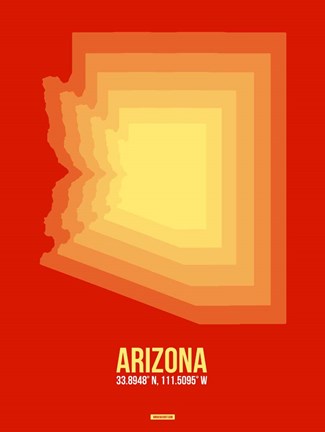 Framed Arizona Radiant Map 3B Print