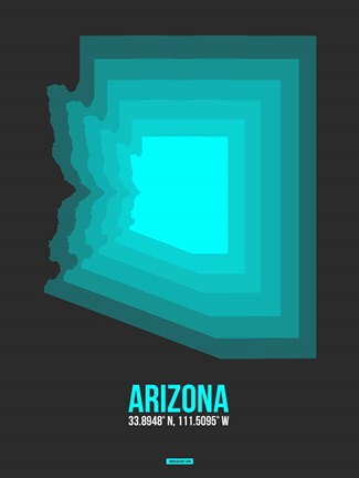 Framed Arizona Radiant Map 5B Print
