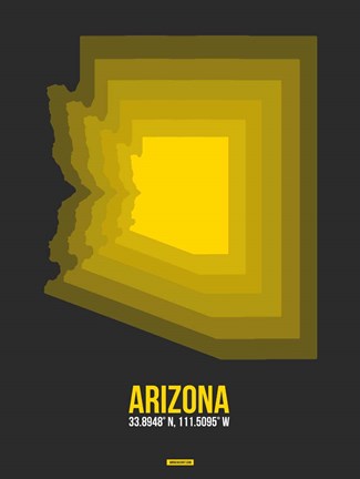 Framed Arizona Radiant Map 6B Print