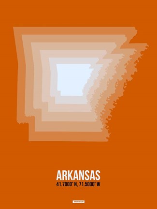 Framed Arkansas Radiant Map 3 Print
