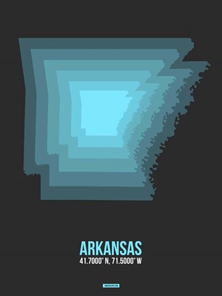 Framed Arkansas Radiant Map 4 Print
