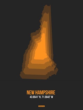 Framed New Hampshire Radiant Map 5 Print