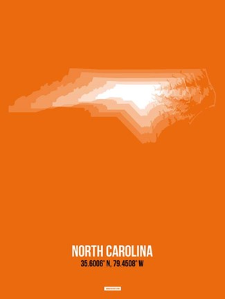 Framed North Carolina Radiant Map 3 Print