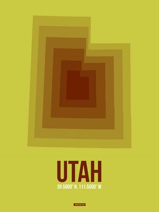 Framed Utah Radiant Map 3 Print