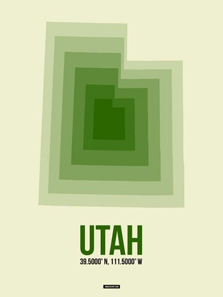 Framed Utah Radiant Map 4 Print