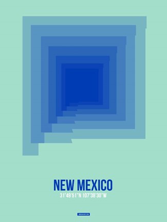 Framed New Mexico Radiant Map 1 Print
