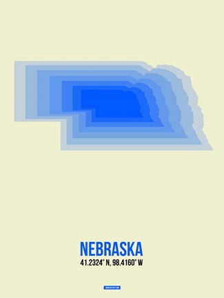 Framed Nebraska Radiant Map 1 Print