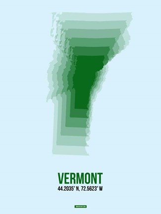 Framed Vermont Radiant Map 2 Print