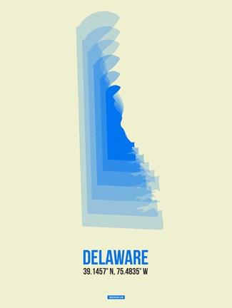 Framed Delaware Radiant Map 1 Print