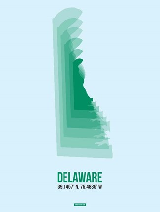 Framed Delaware Radiant Map 2 Print