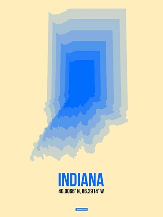 Framed Indiana Radiant Map 1 Print