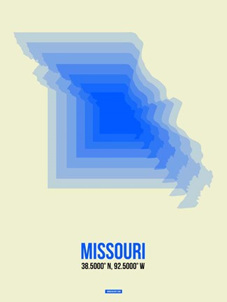 Framed Missouri Radiant Map 1 Print
