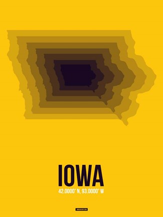 Framed Iowa Radiant Map 3 Print
