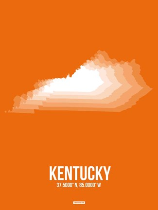 Framed Kentucky Radiant Map 3 Print